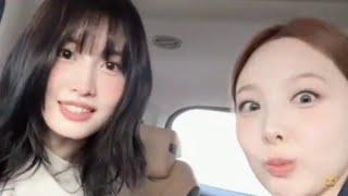 Twice Momo and Nayeon instagram live | Trying out fun filters and talking in car