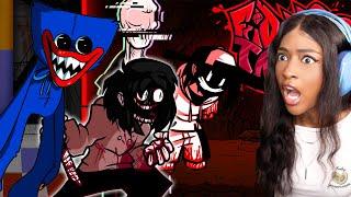 HUGGY WUGGY, JEFF THE KILLER, AND EVEN SLENDERMAN??!! im scared | Friday Night Funkin