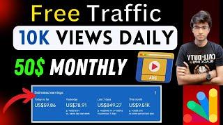 Free Youtube Views Traffic Software | 10K Views Daily FREE | Google Original Real Users