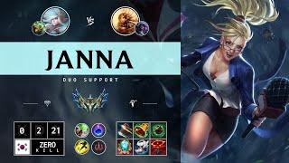 Janna Support vs Leona - KR Challenger Patch 14.13