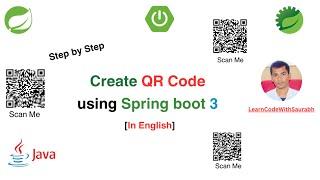 QR Code Create in Java  |  Create  QR Code in  Spring boot | Create | Generate QR Code | English | 