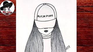 Девушка В Кепке BLACKPINK | Как Нарисовать Девушку В Кепке BLACKPINK | Рисунок Карандашом