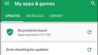 Play Store Error Checking for Updates