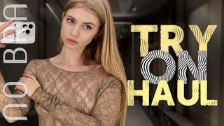 [4K] TRANSPARENT TRY ON HAUL In Dressing Room with Lolly