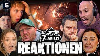 FEUER!  ALLE REAKTIONEN der Teilnehmer (7 vs. Wild - Folge 5)