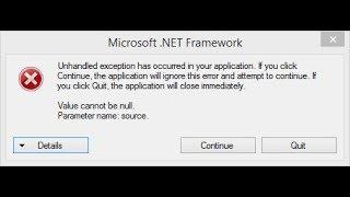 Fix Unhandled exception has occurred in your application - C#