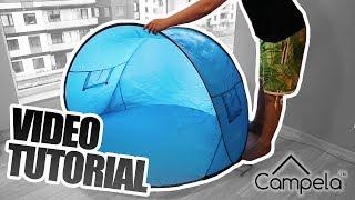 Video Tutorial Campela Beach Tent CA0081 Fold back and close the pop up tent