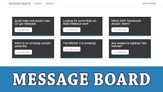 Ruby on Rails Tutorial | Building a Message Board