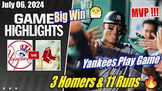 Yankees vs Red Sox [FULL GAME] 07/06/2024 | Yankees Play Game 3 Homers  Big Win 6 Runs 