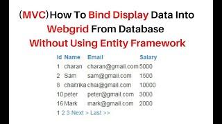 mvc display data from database into webgrid table asp.net c#