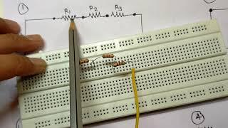 Series Parallel Circuit On Breadboard In Hindi | Series parallel combination circuit on  bread board