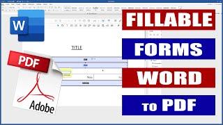 Create a Fillable Form and convert into a PDF Fillable Form | Microsoft Word Tutorials
