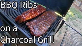 BBQ Ribs on a Charcoal Grill