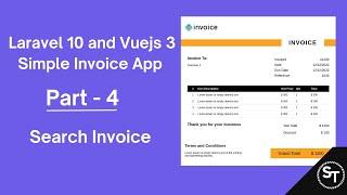 Laravel 10 and Vuejs 3 - Simple Invoice Application - Search Invoice