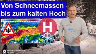 Weihnachtliche Schneemassen für die Alpen, Hoch immer kälter nächste Woche