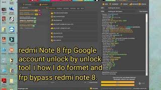 redmi Note 8 frp Google account unlock by unlock tool । how I do formet and frp bypass redmi note 8.
