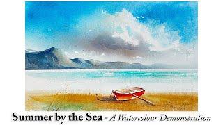 Summer by the Sea - a Watercolour Painting Demonstration | Loose Style | Primary Colour Scheme