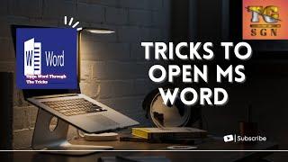 How to Open Word  Tips And Tricks