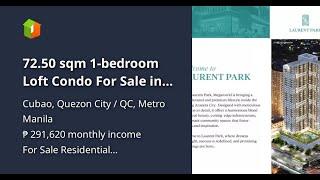 72.50 sqm 1-bedroom Loft Condo For Sale in Cubao Quezon City / QC