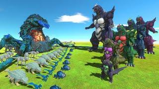 Super Godzilla Of Evolution VS Blue Team - Animal Revolt Battle Simulator