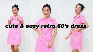 Easy Retro 60's Style Dress Sewing Tutorial (with the ME2029 sewing pattern!)