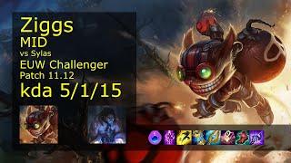 Ziggs vs Sylas Mid - EUW Challenger 5/1/15 Patch 11.12 Gameplay