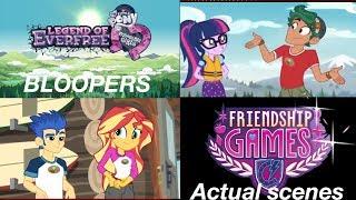 Equestria Girls (Bloopers Compared To Actual Scenes)