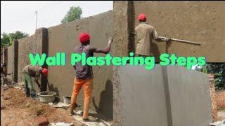 Cost Of And How To Plaster Red Bricks 100*100 9/8 feet Perimeter Wall In Uganda#construction#plaster