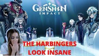 THE FATUI HARBINGERS LOOK INSANE | A Winter Night's Lazzo REACTION | Genshin Impact