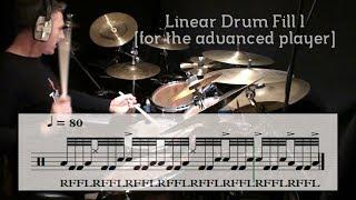 Linear drum fill pattern 1 for the advanced player!