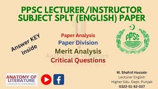 PPSC Lecturer English Paper I Subject Specialist English 2024 Paper I Answer Key