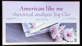 American Like Me Chapter Analysis "Joy Cho"