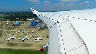 Malaysia Airlines A350-900XWB BEAUTIFUL WING VIEW TAKEOFF from Tokyo Narita Airport!