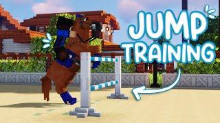 Jump Training My Horses! *ALMOST FELL* || SWEM Minecraft Equestrian