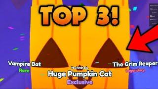 Top 3 YouTubers Hatching HUGE PUMPKIN CAT!  | Pet Simulator X Roblox