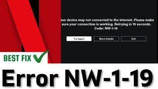 Netflix Error Code  NW-1-19 "Network Connection Error"| FIXED | 2022 