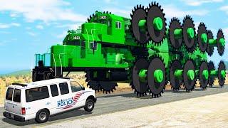 Giant Wheel Saw Monster crushes cars #3 - Beamng drive
