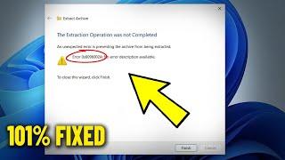 The Extraction Operation was not Completed 0x8096002A No error description found / available - Fix 