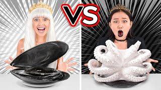 SFIDA DEL NERO VS BIANCO! Mangia 1 solo colore per 24 ore da 123 GO! CHALLENGE