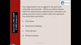 PMP Exam- Creative way to collect requirements with Aileen Ellis