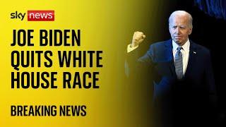 Joe Biden pulls out of 2024 US presidential race - Sky News full coverage