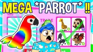 I Traded My Mega Neon *PARROT* In Adopt Me Roblox !! Adopt Me Trading In RICH Server (Trade Proofs)