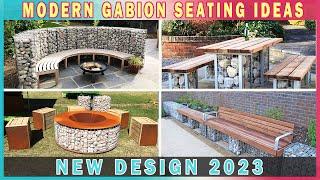 MODERN & STYLISH! 40+ Gabion Seating For Patio & Outdoor Kitchen 2023