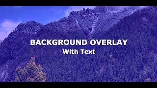 Background Image Overlay with Text • CSS