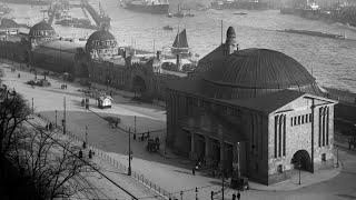 Landungsbrücken und Eingang des Alten Elbtunnels um 1912 | RetroCut