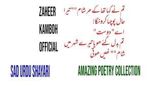 Urdu Poetry 2021 || Sad Shayari 2021 || Love Poetry Status || Zaheer Kamboh Official