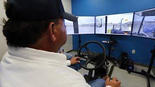Simulator safely trains heavy equipment operators
