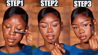 Black Girls Makeup Tutorial: Clean Girl Beauty Makeup in 8 Minutes