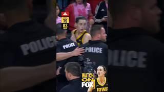 Caitlin Clark escorted to locker room by police, fans STORM COURT after #2 Iowa UPSET #shorts #short