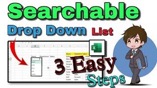 How to Create Searchable Drop Down List in Excel | NEW Dynamic Drop Down List in 3 Easy Steps